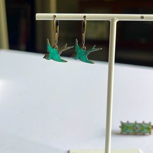 Turquoise swallow earrings